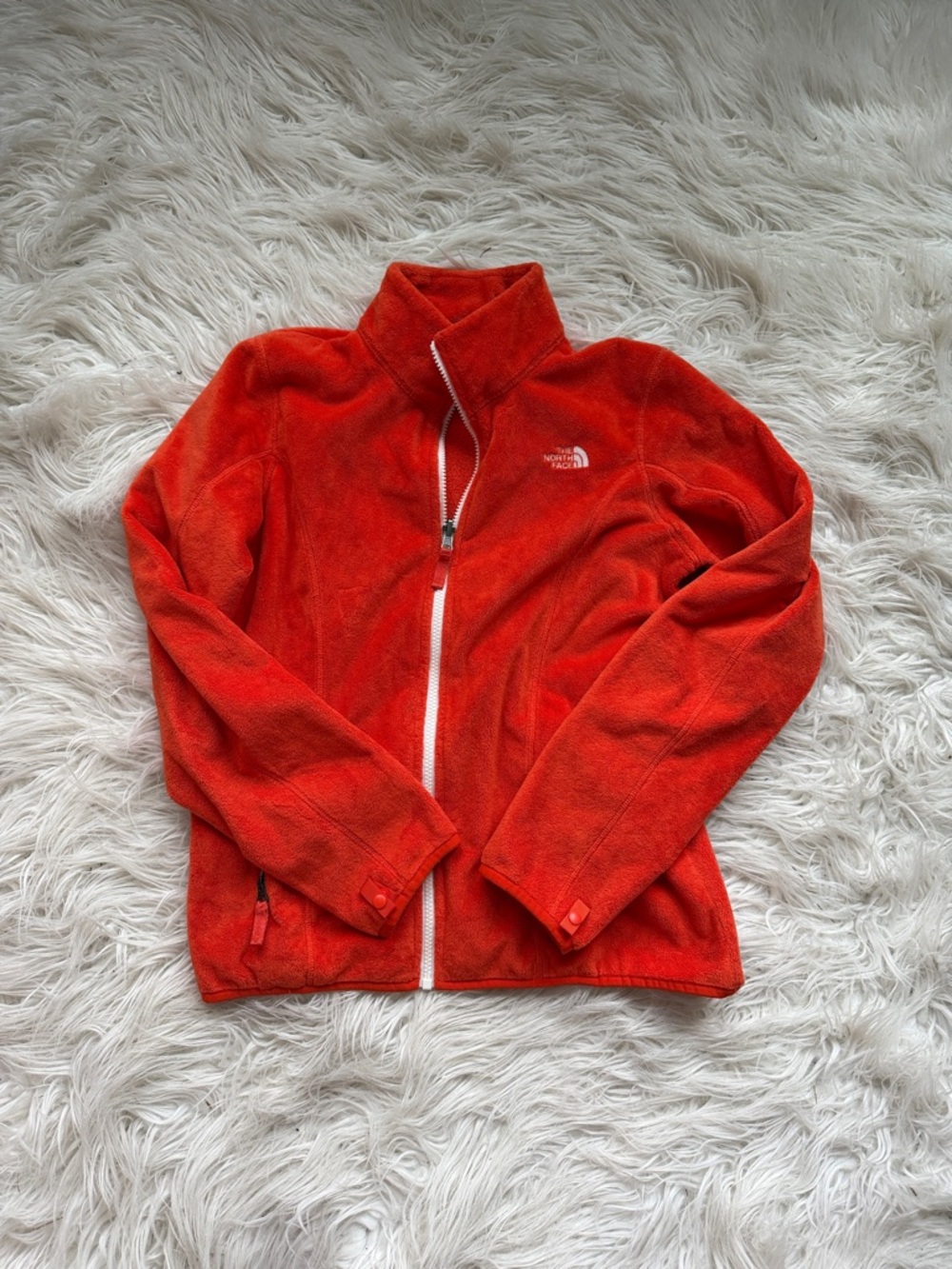 The North Face Bright Red-Orange Zip Fleece Jacket